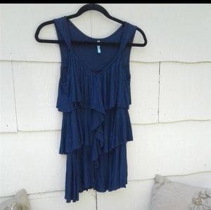 Tiered Navy Tank Top